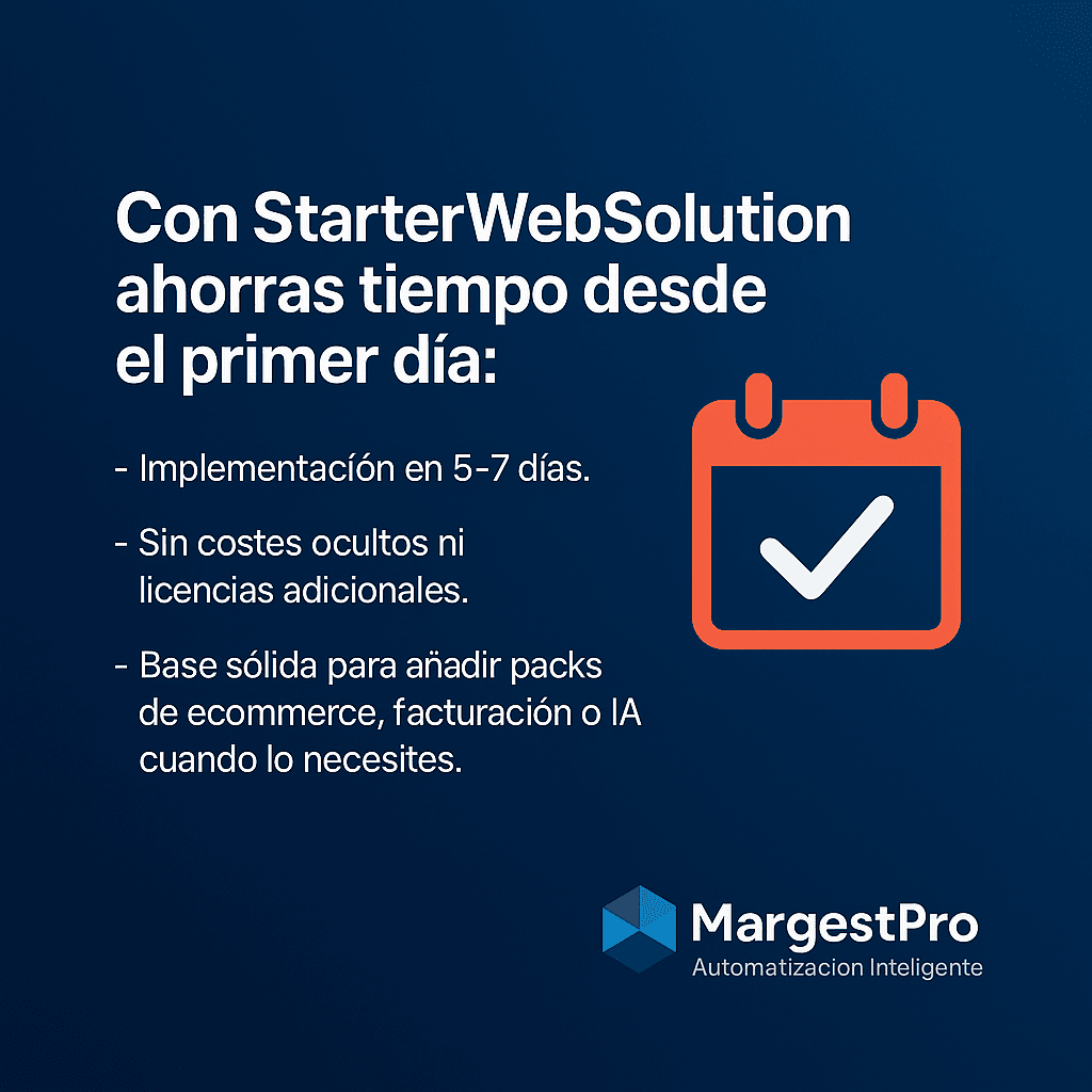 StarterWebSolution con ahorro de tiempo, sin costes ocultos y base sólida para crecer